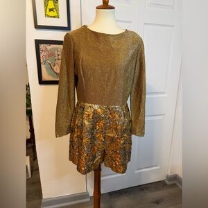Vintage 60s/70s Hovland Swanson Brocade Romper